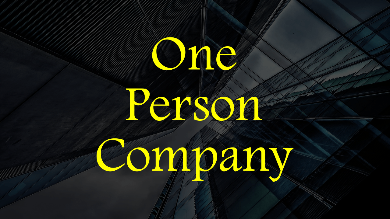 What Is A One Person Company